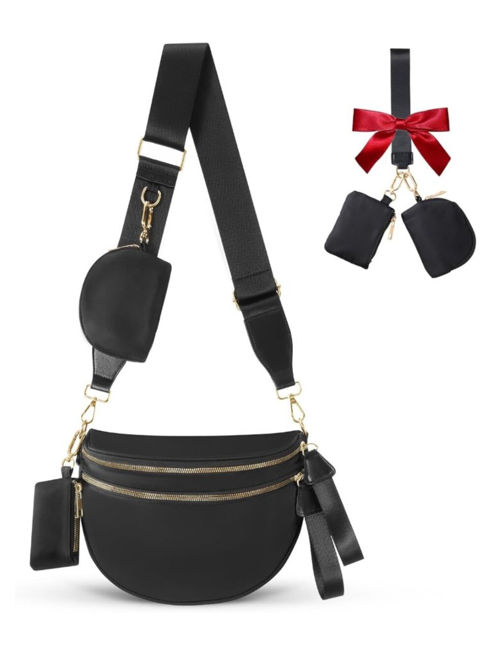Nylon Crossbody Belt Bag Waist Pack Fanny Pack Adjustable Strap Waterproof